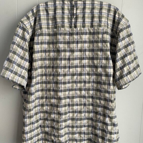 The North Face Button Down Hiking Shirt Men's Size Large Green Olive Short - Picture 2 of 6
